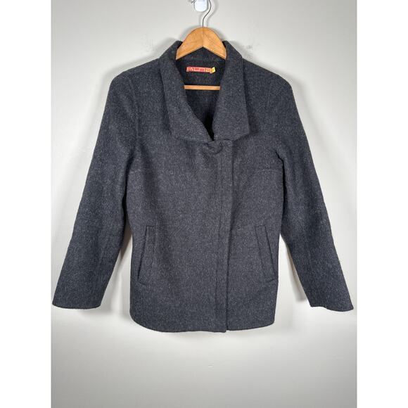 Kuna Jackets & Blazers - Kuna Asymmetric Zip Coat Baby Alpalca Wool Size Small Gray Pockets Warm
